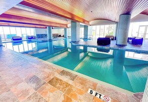 Indoor pool, a heated pool - 🏖 Waves, Views & Vacation Vibes – 3BR Beachfront + Resort Amenities (Pensacola Beach)