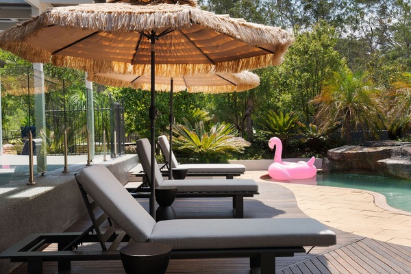 The mineral pool is heated in summer. Laze away your days poolside.