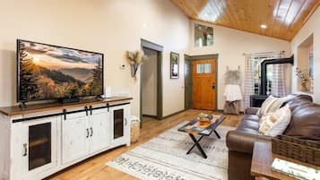TV, fireplace, offices
