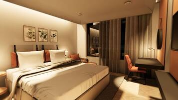Double Room, Pool Access | Egyptian cotton sheets, premium bedding, minibar, in-room safe