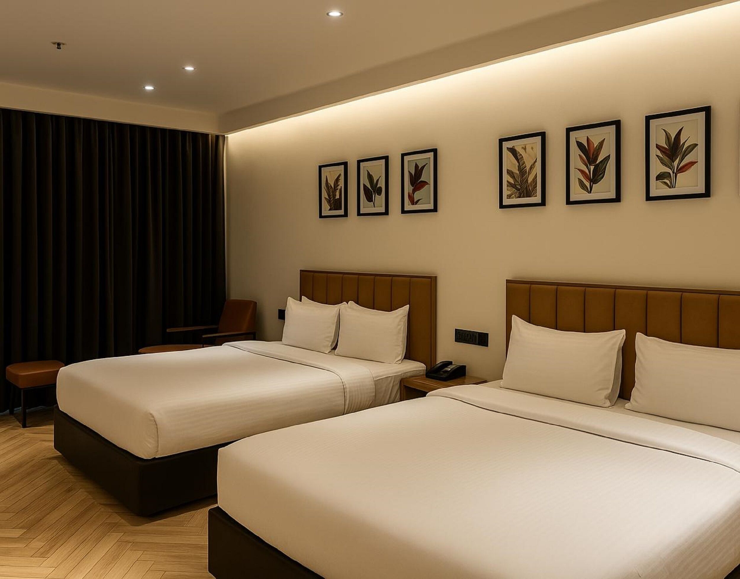 家庭客房, 可使用泳池 | 高級寢具、迷你吧、客房內保險箱、書桌