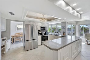 Fridge, microwave, oven, stovetop - Sunny Southern Exposure Home Rental on Canal! Great Reviews! (Marco Island)