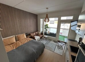 1 bedroom, WiFi, bed sheets - Ripaus luxusta, Moderni yksiö (Vantaa)