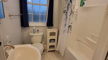 Secadora de cabello, toallas, jabón, shampoo