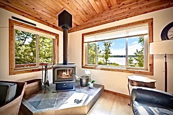 Wood burning stove.