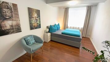 2 makuuhuonetta, vauvan matkasänky, ilmainen Wi-Fi, vuodevaatteet