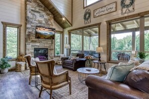 Smart TV, fireplace, video games, stereo