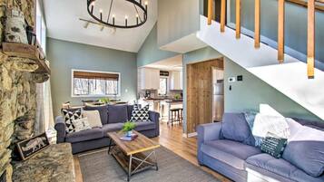 Smart TV, fireplace, video games, books