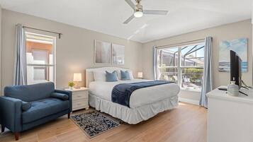 4 bedrooms, iron/ironing board, travel cot, WiFi