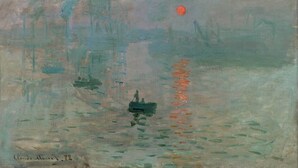 A painting of a calm harbor with boats and a sunset. - Sunrise - A beautiful 2 bedroom Gite in the unspoiled countryside of the Cruese (CHENIERS)