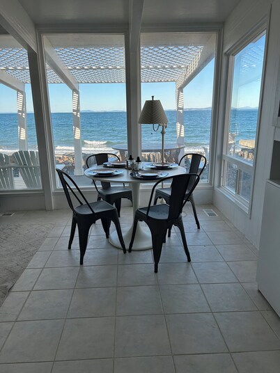 Gorgeous, newly remodeled West Beach Cabin. The wall of window's are stunning!