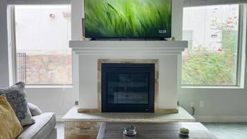 Télévision, cheminée