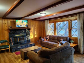 Living area - Cozy cabin ideal for friends, and families! Great location!   (Big Bear)