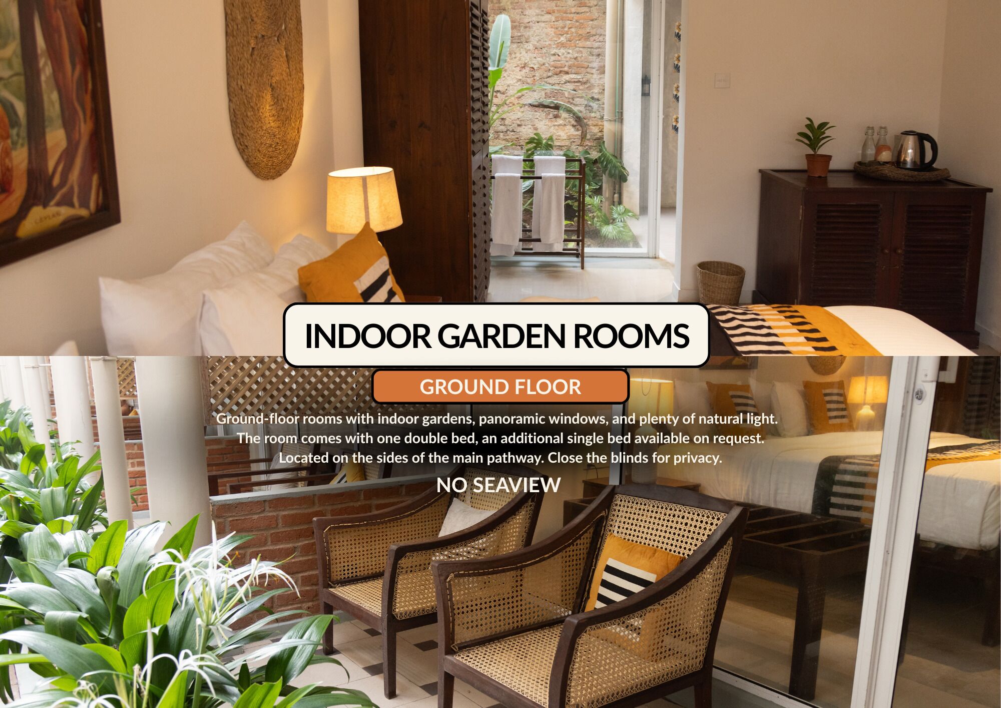 Indoor Garden Double Room | Premium bedding, individually decorated, individually furnished, desk