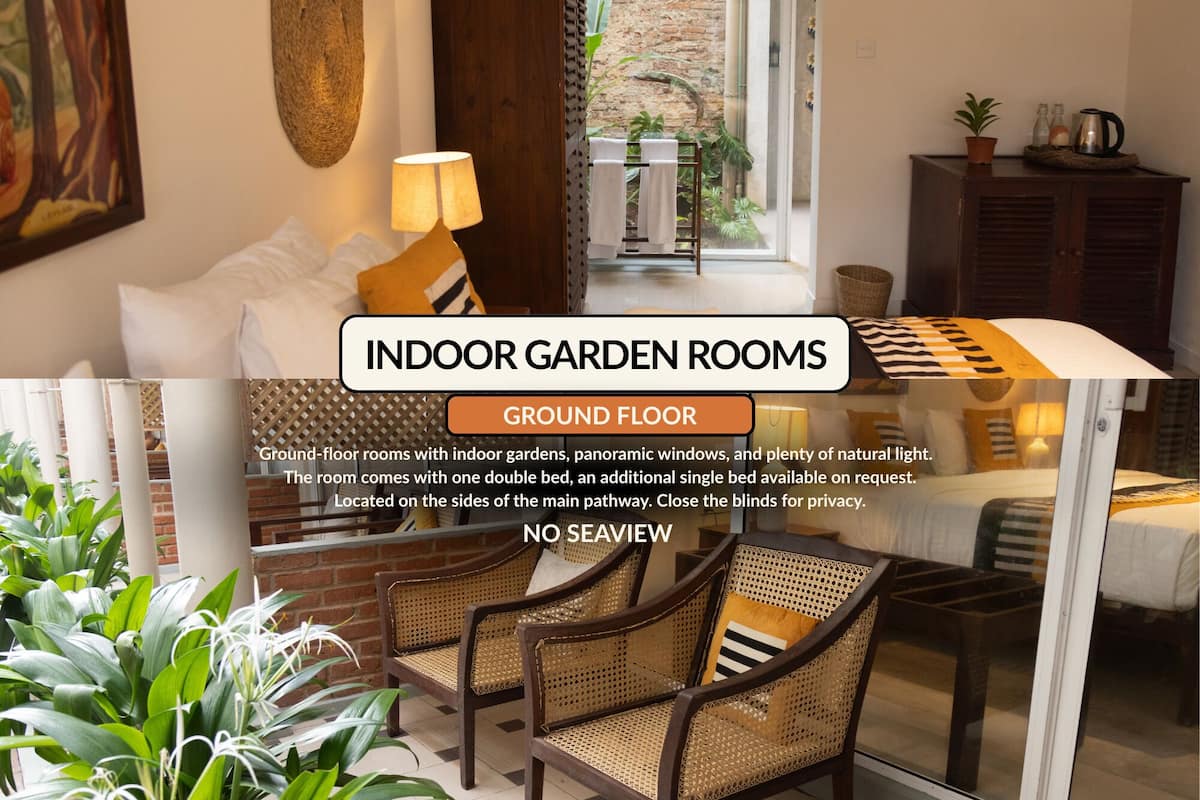 Indoor Garden Double Room | Premium bedding, individually decorated, individually furnished, desk