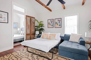 2 bedrooms, iron/ironing board, travel crib, WiFi