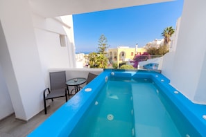 Romantic Apartment, 1 King Bed, Non Smoking, Ocean View | Terrace/patio - The Muses of Santorini (Santorini)