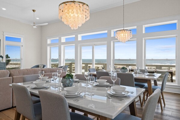 Dining - Eucalyptus: Luxury Beachfront Home with Private Pool and Pet Friendly! Sleeps 24 (Indian Pass)