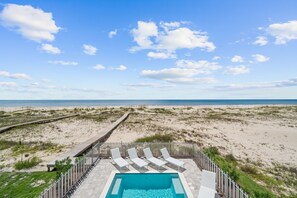 A heated pool - Idyll Tides: Stunning 6 BR - Pet Friendly, Priv. Pool, Beachfront, Sleeps 24! (Indian Pass)