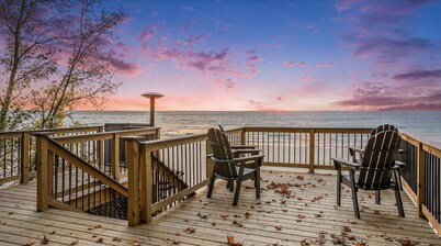 Lake Michigan Sunset Views from updated Macatawa home w/private beach access
