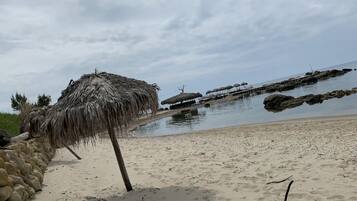 Private beach nearby, white sand