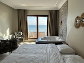 Deluxe Room, 1 King Bed, Terrace, Sea View | Minibar, free WiFi, bed sheets