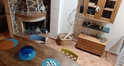 Mountain cabin at the foot of the big mountain in the village of Viggiano