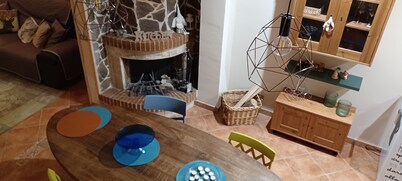 Mountain cabin at the foot of the big mountain in the village of Viggiano