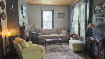 Smart TV, DVD player, books, video library