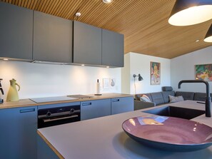 Fridge, oven, dishwasher, high chair