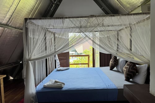 Deluxe Double Room, Balcony, Pool View | Egyptian cotton sheets, premium bedding, pillowtop beds, in-room safe