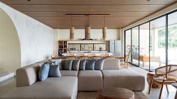 Villa | Living area | 42-inch Smart TV with cable channels