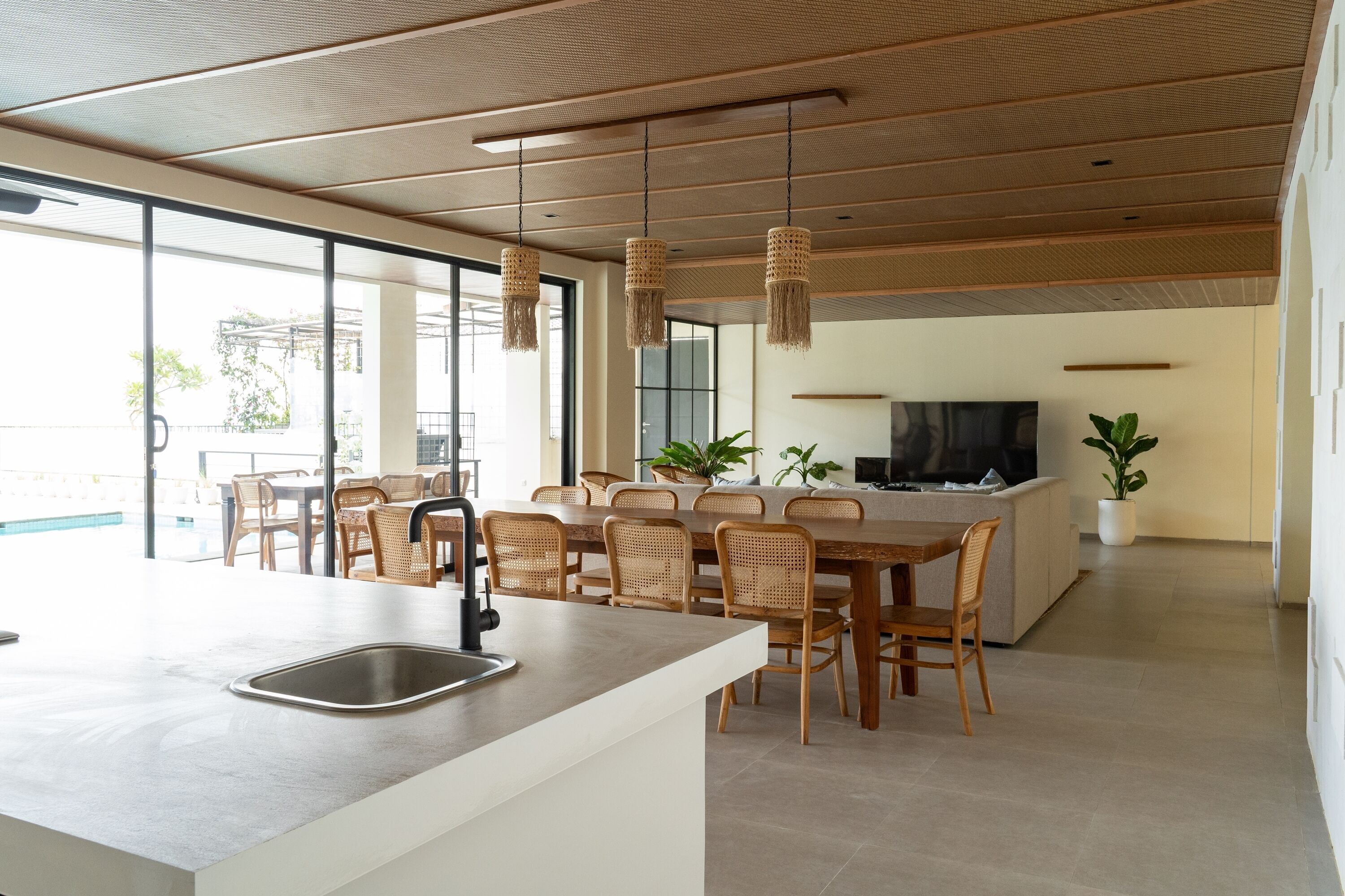 Villa | Private kitchen | Fridge, microwave, oven, stovetop