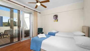 2 slaapkamers, een strijkplank/strijkijzer, wifi, beddengoed