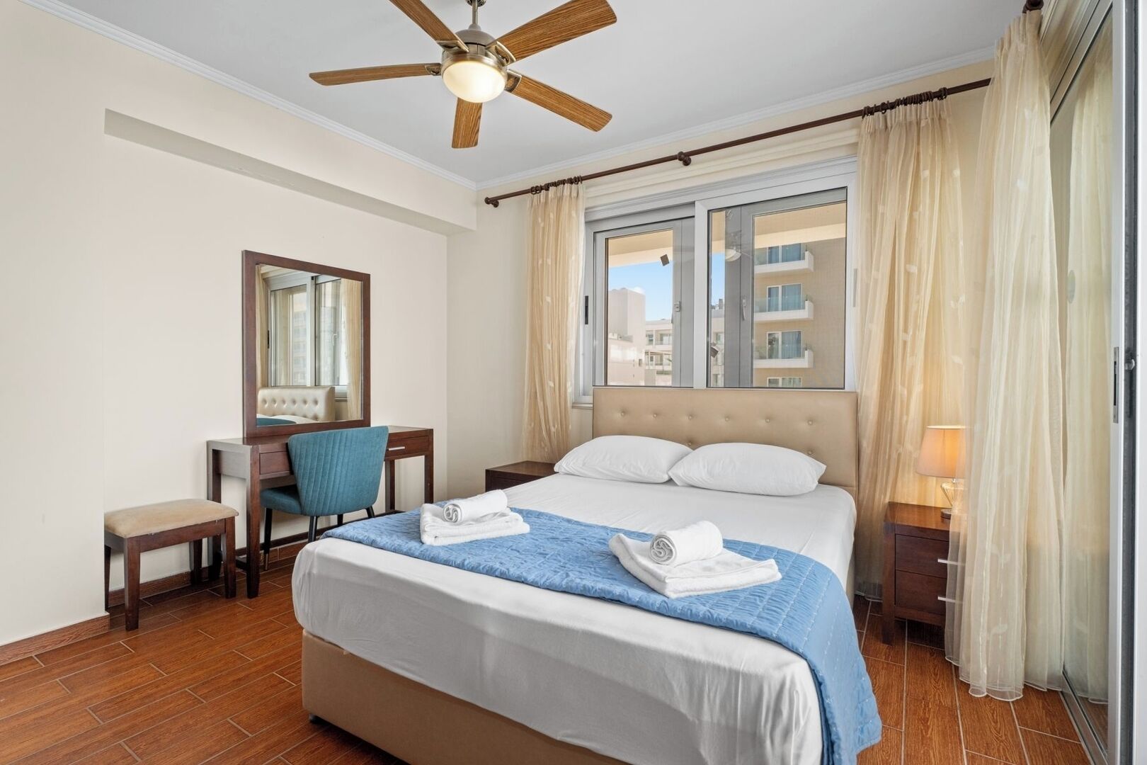 2 bedrooms, iron/ironing board, WiFi, bed sheets