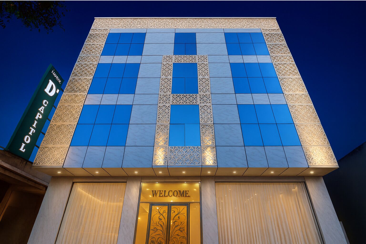 Voorkant van accommodatie