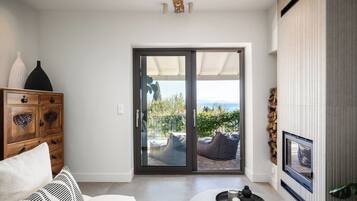 House | Living area | 32-inch TV with digital channels, fireplace