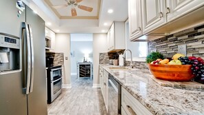 Fridge, microwave, oven, stovetop - 3 Bedroom 2 Bath home with private, heated pool and hot tub near AMI! (Bradenton)