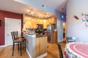 Fridge, microwave, oven, stovetop - Private Condo in heart of downtown Golden, CO. (Golden)