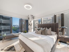 Individually decorated, individually furnished, desk, laptop workspace