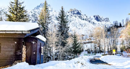 Chalet flocon de neige avec jardin