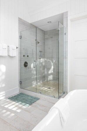 Shower, hair dryer, towels - 5BR 5BA Luxury Home with Private Pool on IOP! (Isle of Palms)