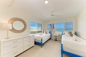 3 habitaciones, tabla de planchar con plancha y ropa de cama 