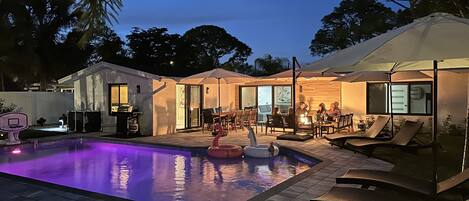 Outdoor pool, a heated pool