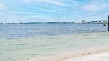 On the beach, beach towels