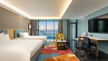 Standard Room, 2 Double Beds, Balcony, Sea View