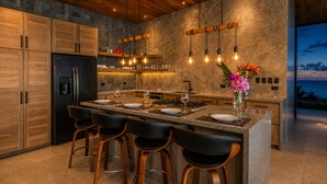 Private kitchen - Architectural Oceanview villa HR6, mind-blowing sunset, comes with Concierge (uvita)