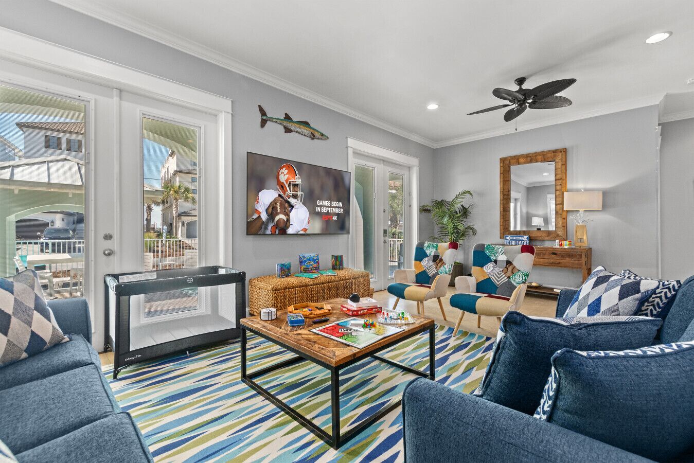 Smart TV, table football, books