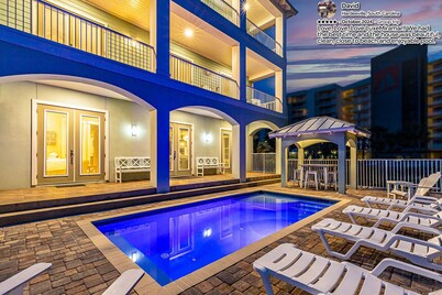 Few steps across from beach, Gulf views, Saltwater pool