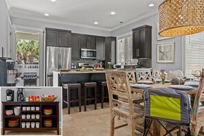 Fridge, microwave, oven, stovetop - Few steps across from beach, Gulf views, Saltwater pool (Miramar Beach)